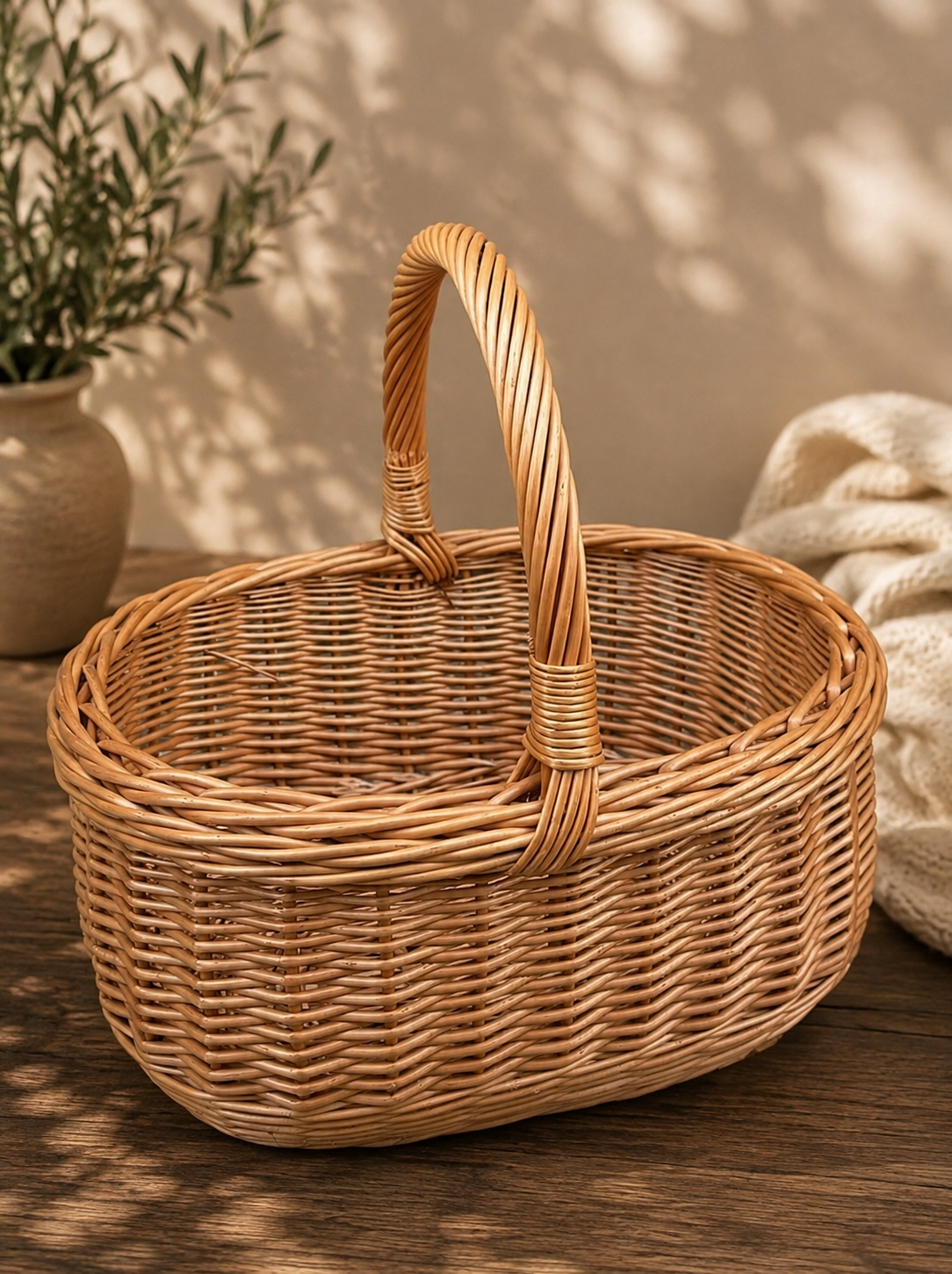 Handwoven Oval Willow Baskets