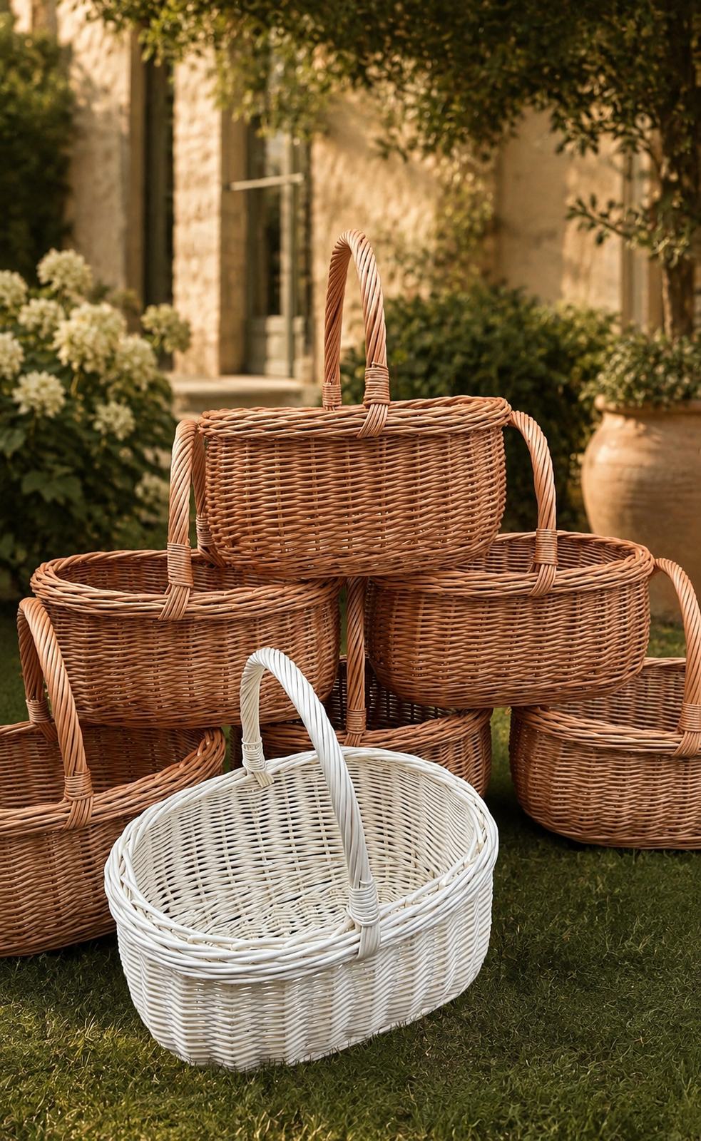Handwoven Oval Willow Baskets