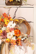 Fall Wreath for Front Door | Pumpkin Autumn Wreath | Rustic Thanksgiving Door Decor | Farmhouse Fall Floral Wreath | Harvest Decoration