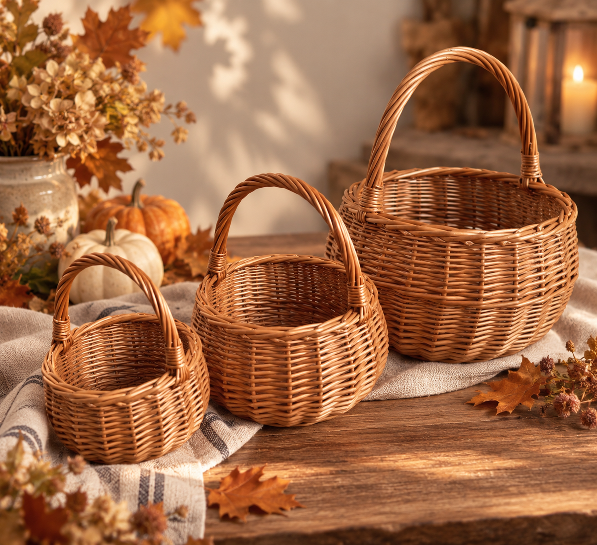 Handwoven Willow Basket with Handle: Rustic Children's Gift Basket