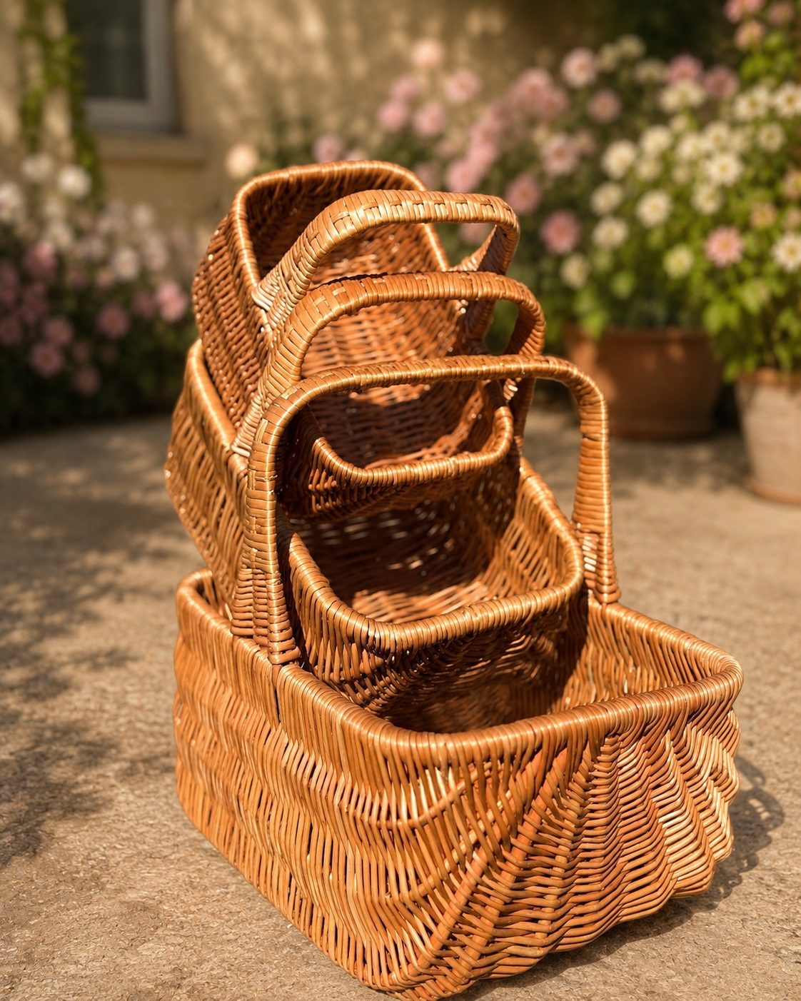 Handmade Willow Wicker Basket: Rustic Picnic, Gift & Storage