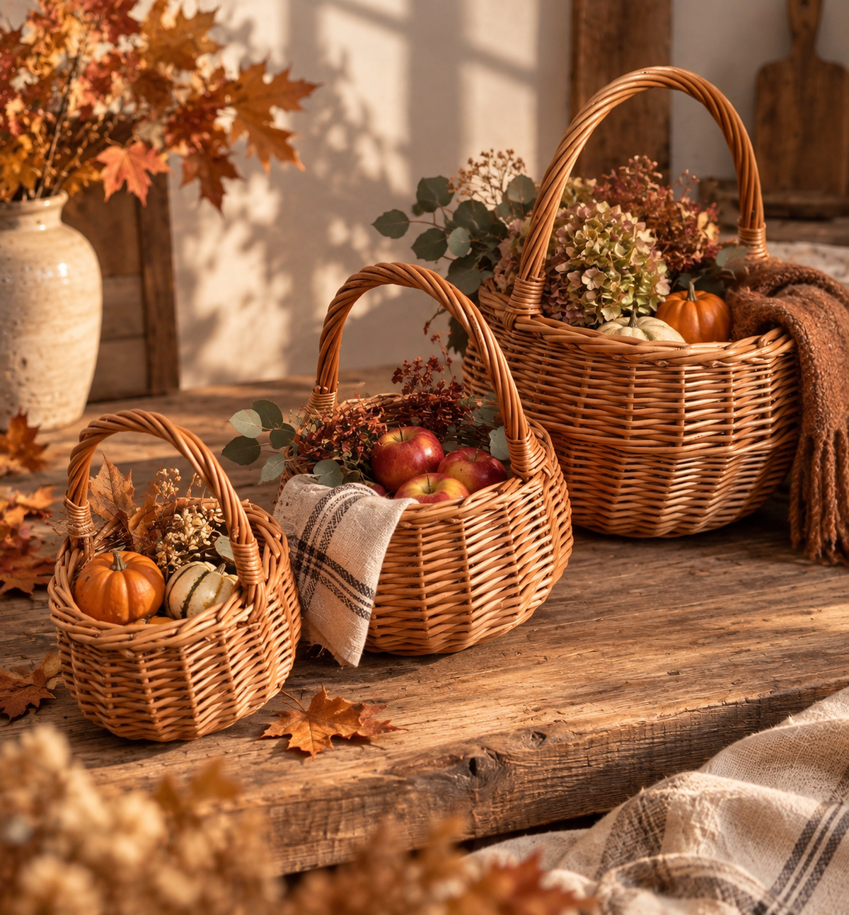 Handwoven Willow Basket with Handle: Rustic Children's Gift Basket