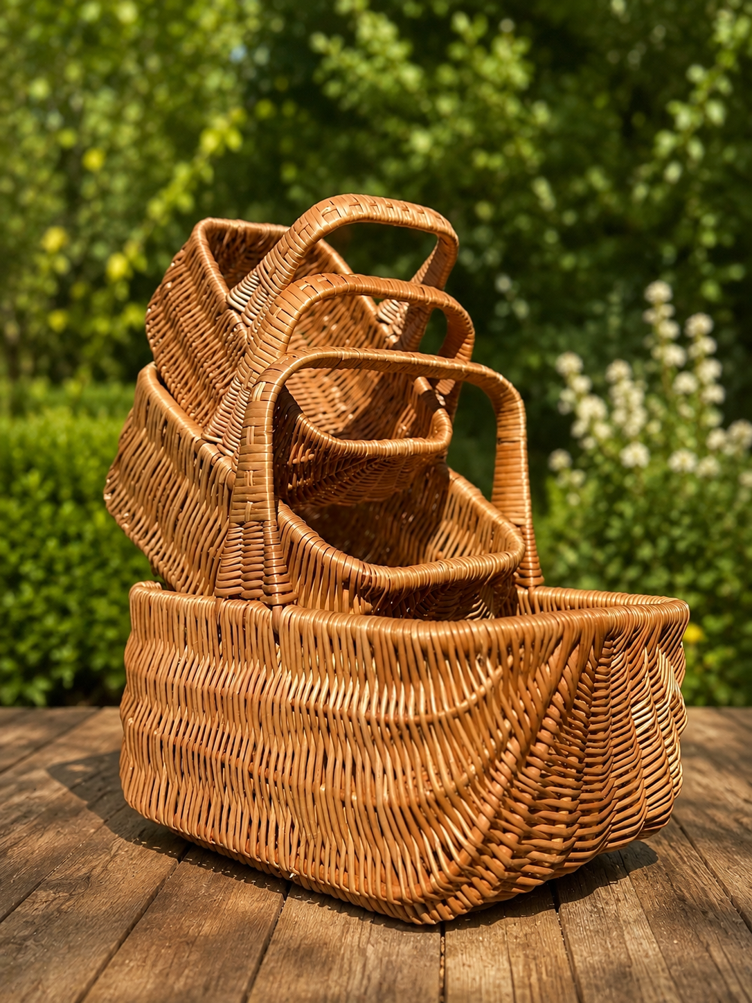 Handmade Willow Wicker Basket: Rustic Picnic, Gift & Storage