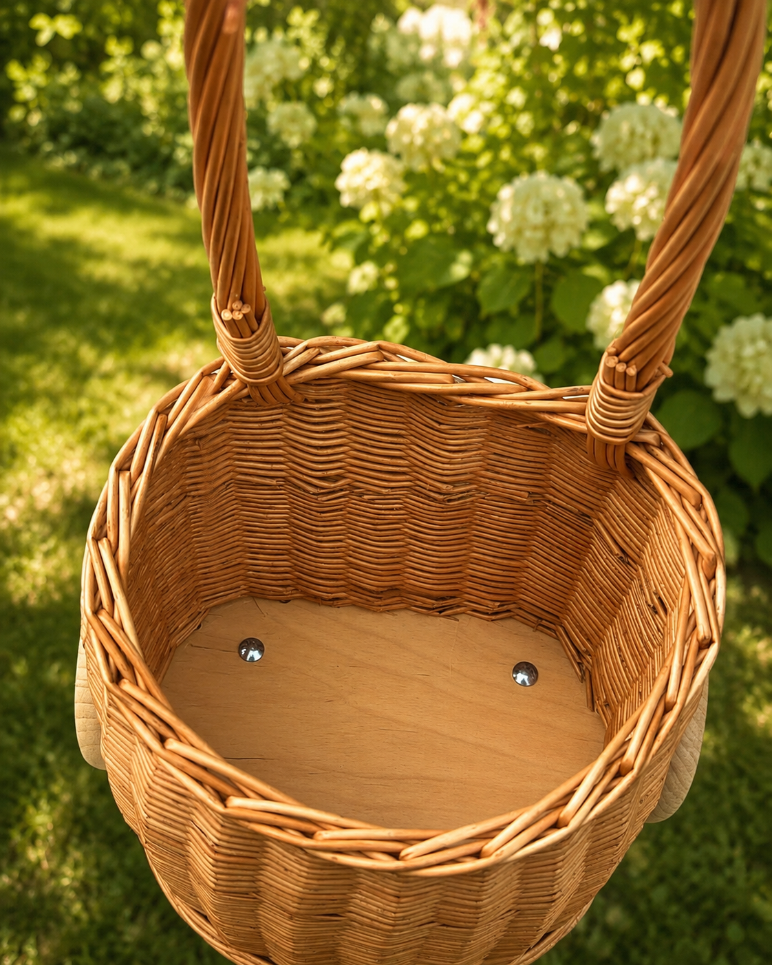 Handwoven Wicker Shopping Trolley Basket