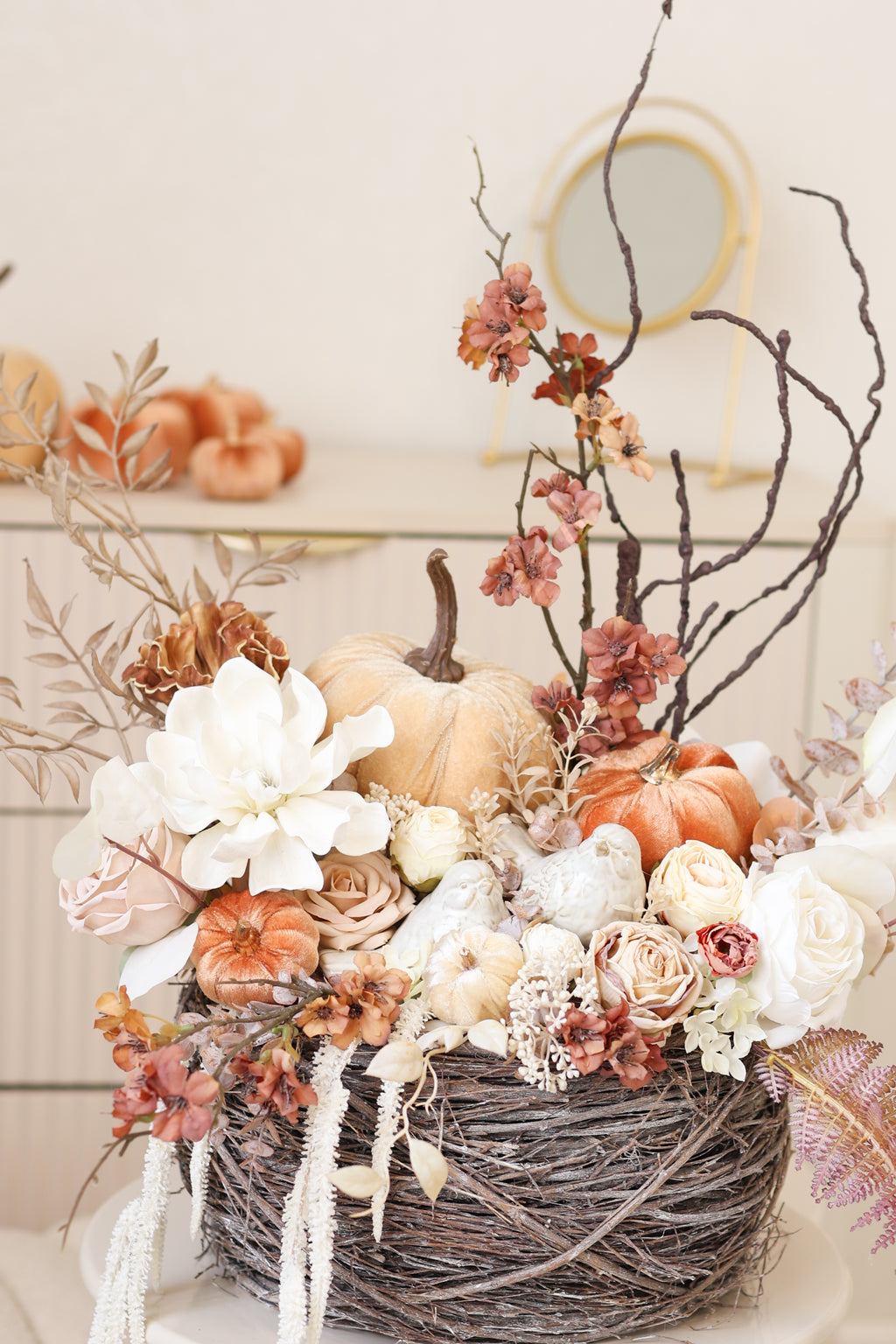 Handmade Fall Decor, Autumn Home Decoration, Rustic Harvest Decor, Thanksgiving Table Decor, Seasonal Home Accent