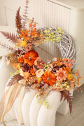 Luxury Fall Wreath, Pumpkin Autumn Wreath, Handmade Front Door Wreath, Thanksgiving Decor, Farmhouse Door Decor