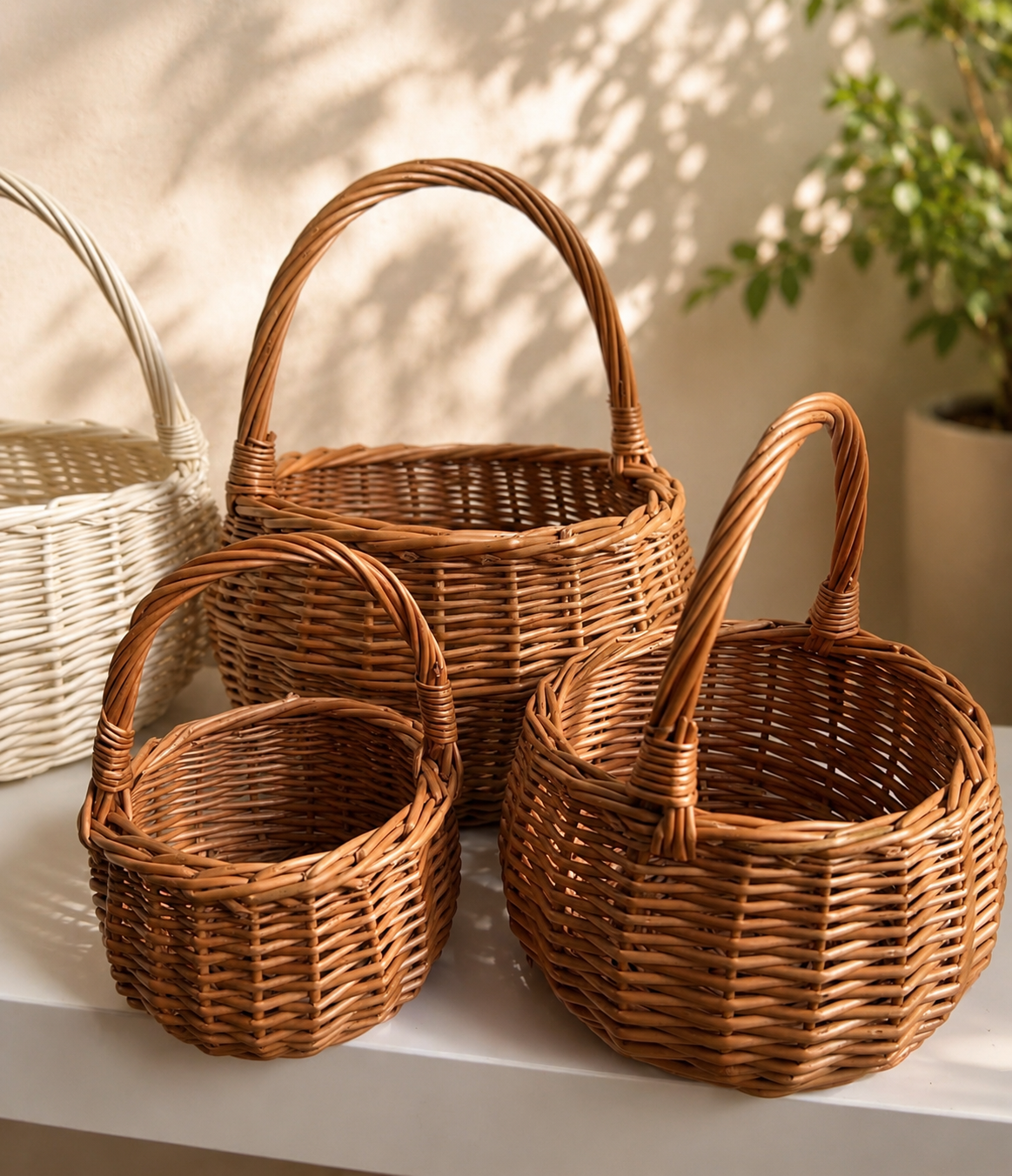 Handwoven Willow Basket with Handle: Rustic Children's Gift Basket