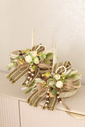 Handmade Harvest Basket | White Wicker Basket | Farmhouse Fall Decor | Rustic Centerpiece | Decorative Wicker Basket | Green Decor