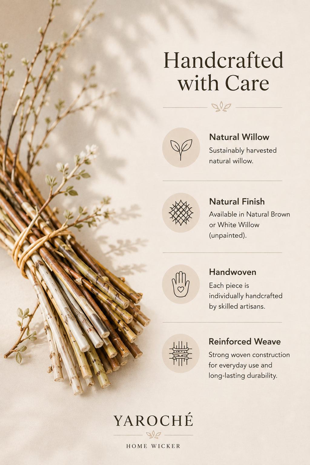 Set of 10 Willow Flower Arrangement Baskets | Large Wicker Floral Display Baskets | Florist Baskets for Flower Shops & Events