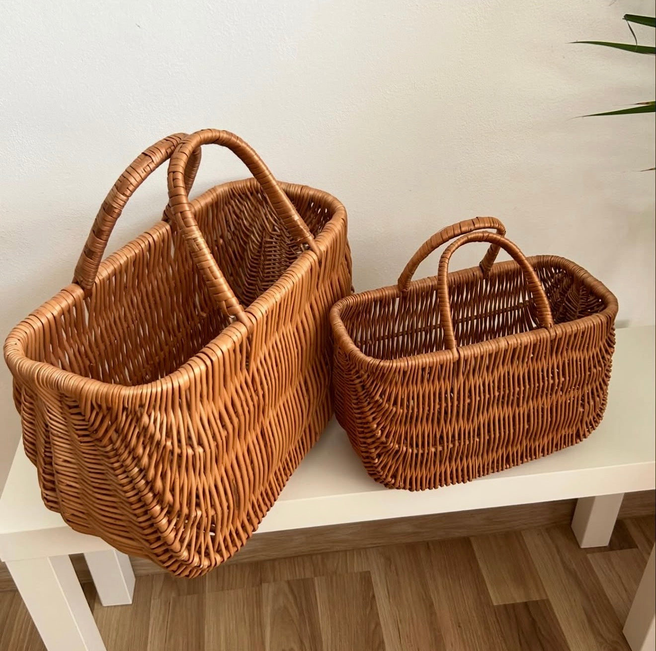 Handwoven Willow Storage Basket | Rustic Wicker Tote Basket | Farmhouse Organizer | Handmade Natural Willow Decor