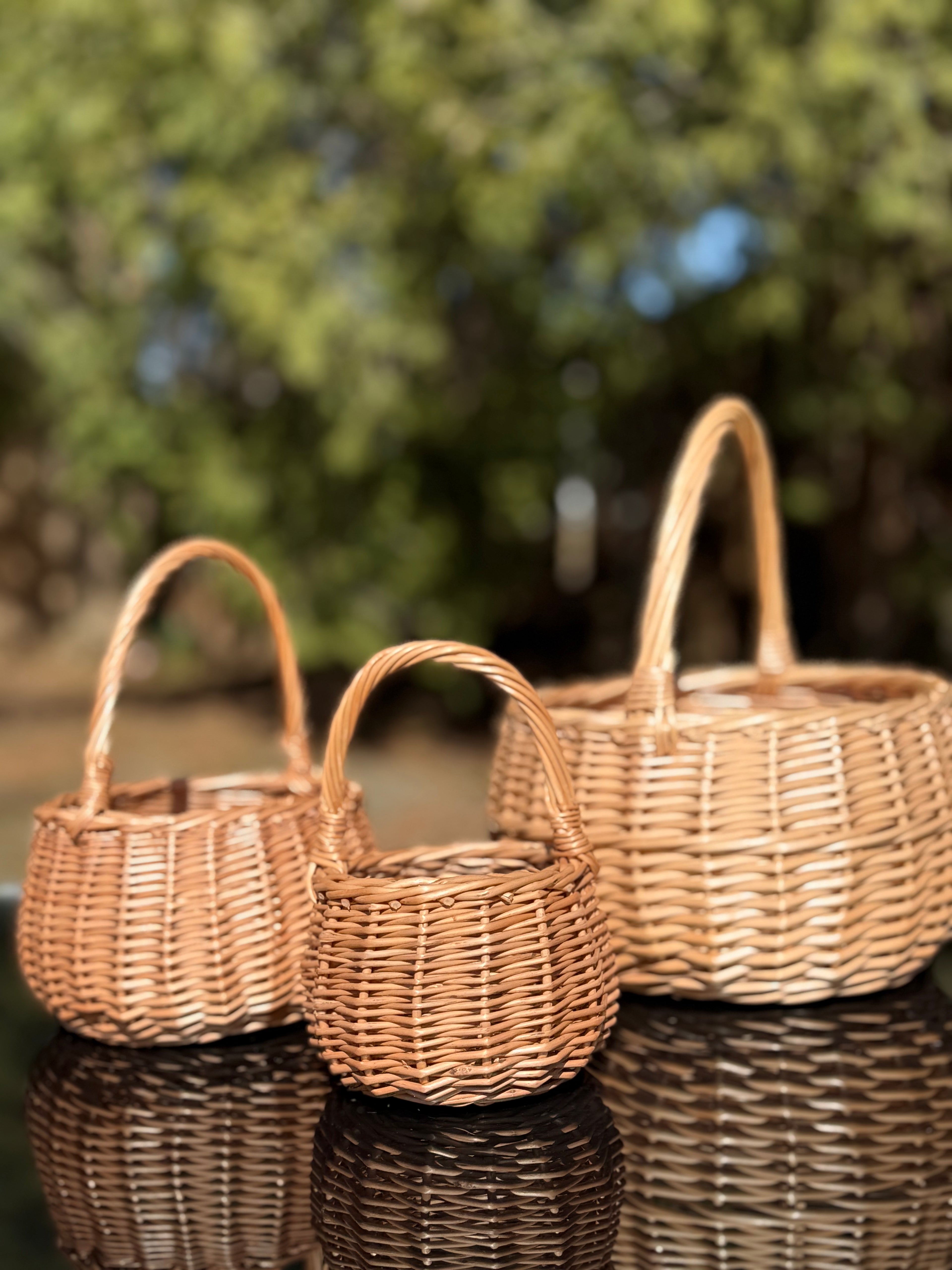 Handwoven Willow Basket with Handle: Rustic Children's Gift Basket