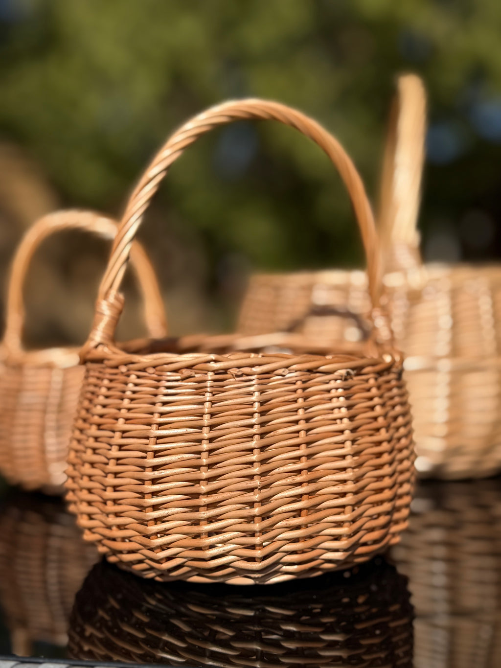 Handwoven Willow Basket with Handle: Rustic Children's Gift Basket