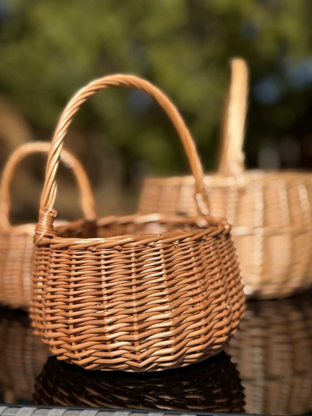 Handwoven Willow Basket with Handle: Rustic Children's Gift Basket