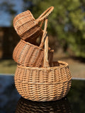 Handwoven Willow Basket with Handle: Rustic Children's Gift Basket