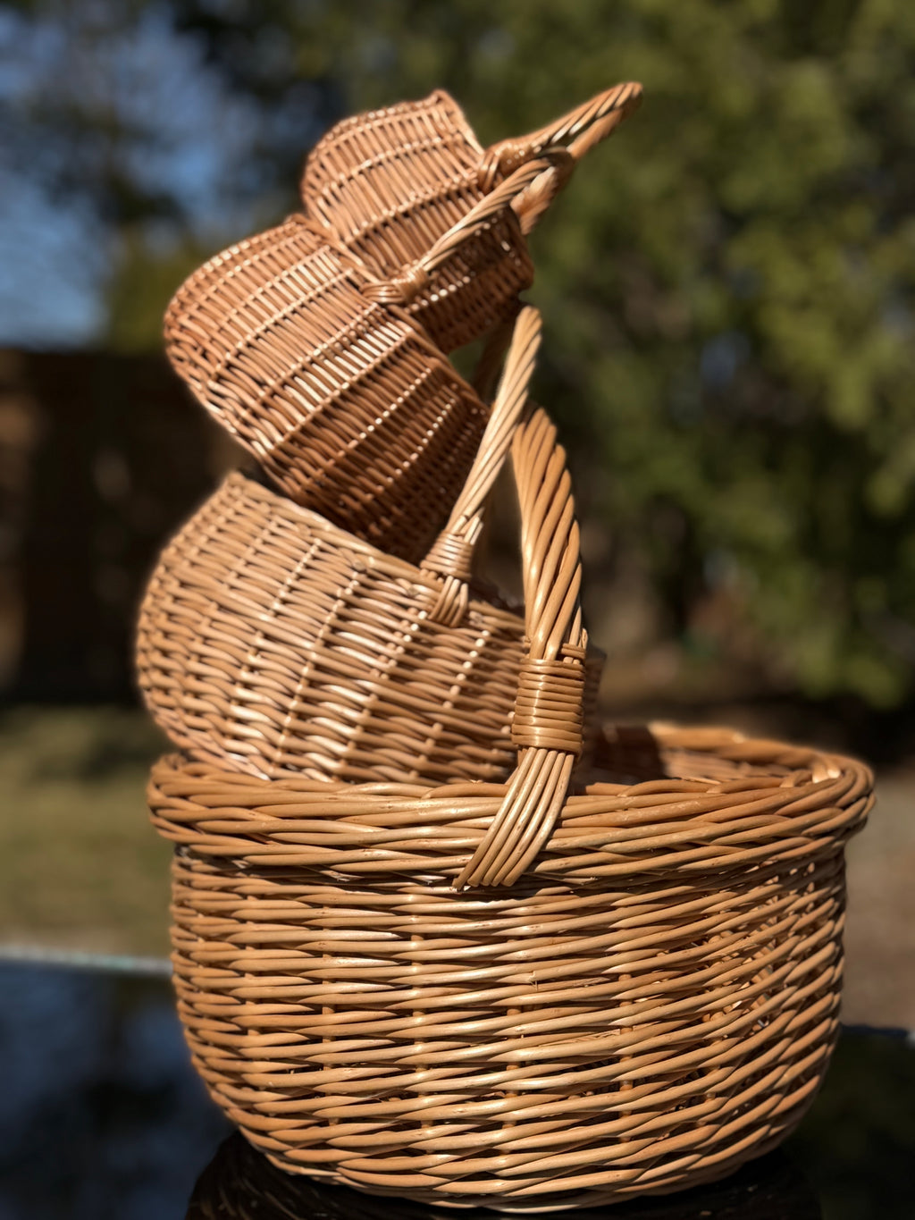 Handwoven Willow Basket with Handle: Rustic Children's Gift Basket