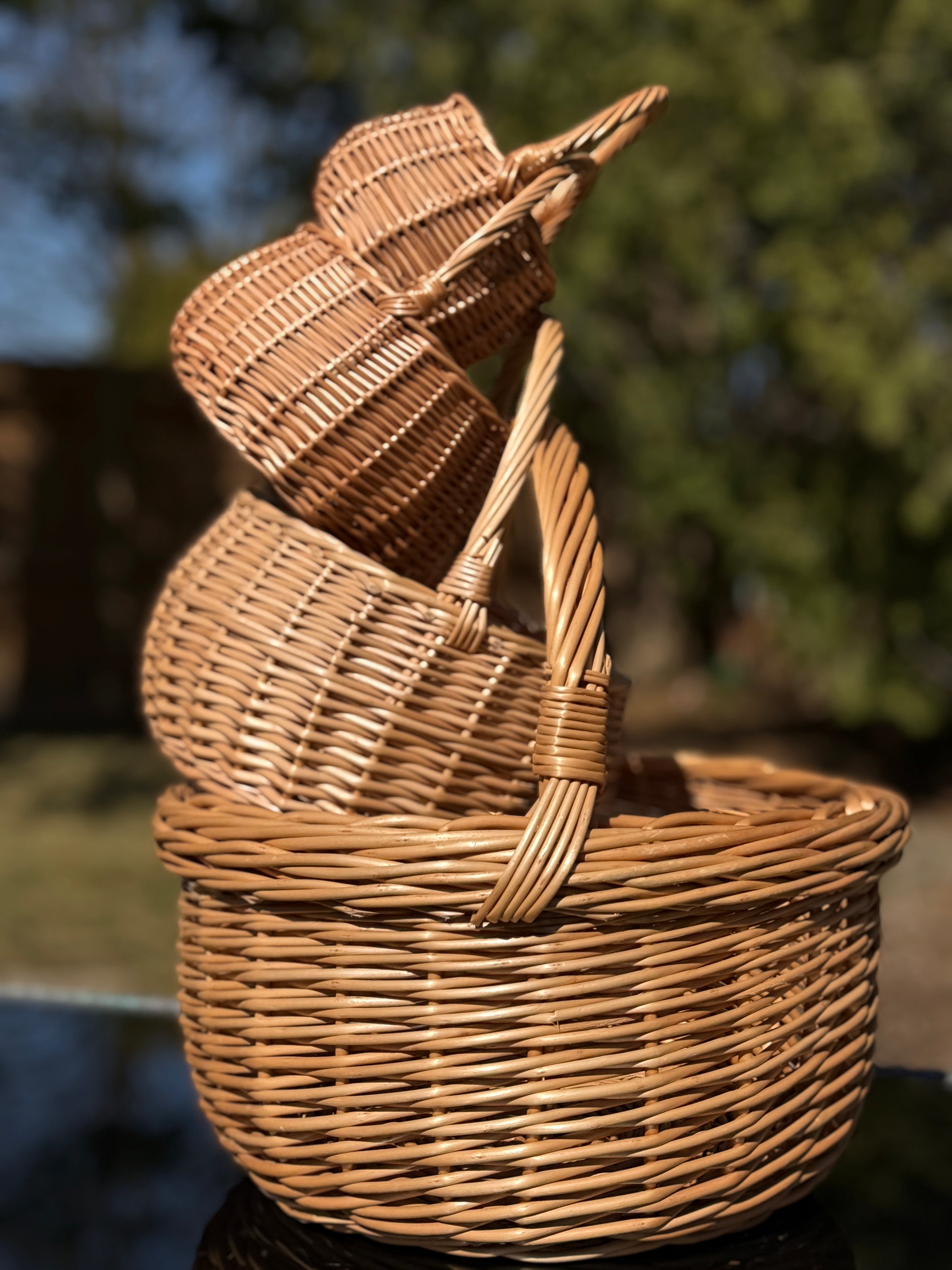 Handwoven Willow Basket with Handle: Rustic Children's Gift Basket