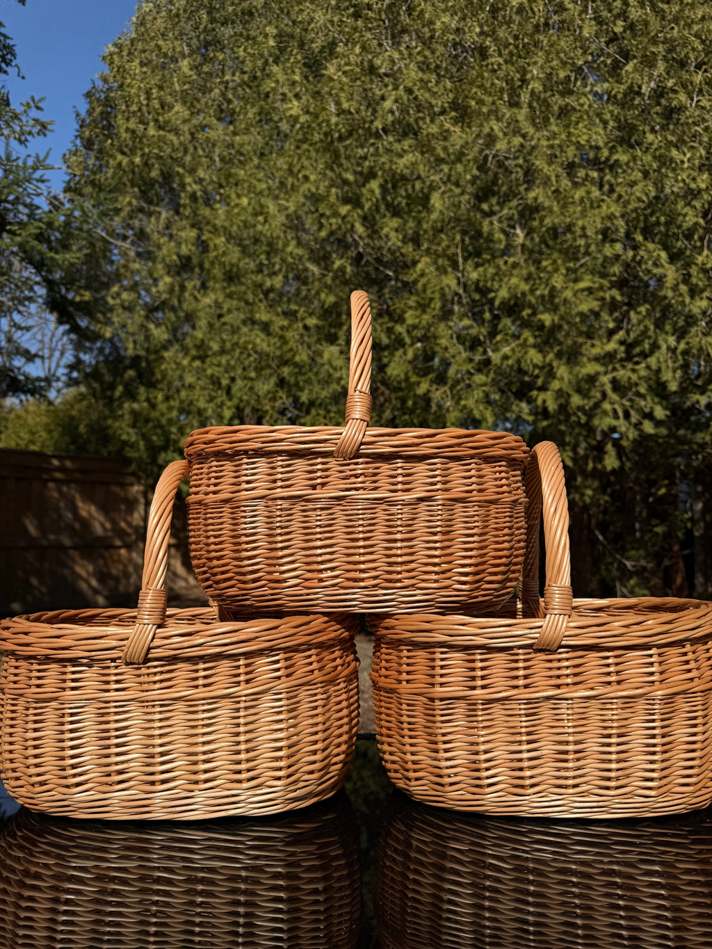 Handwoven Oval Willow Baskets