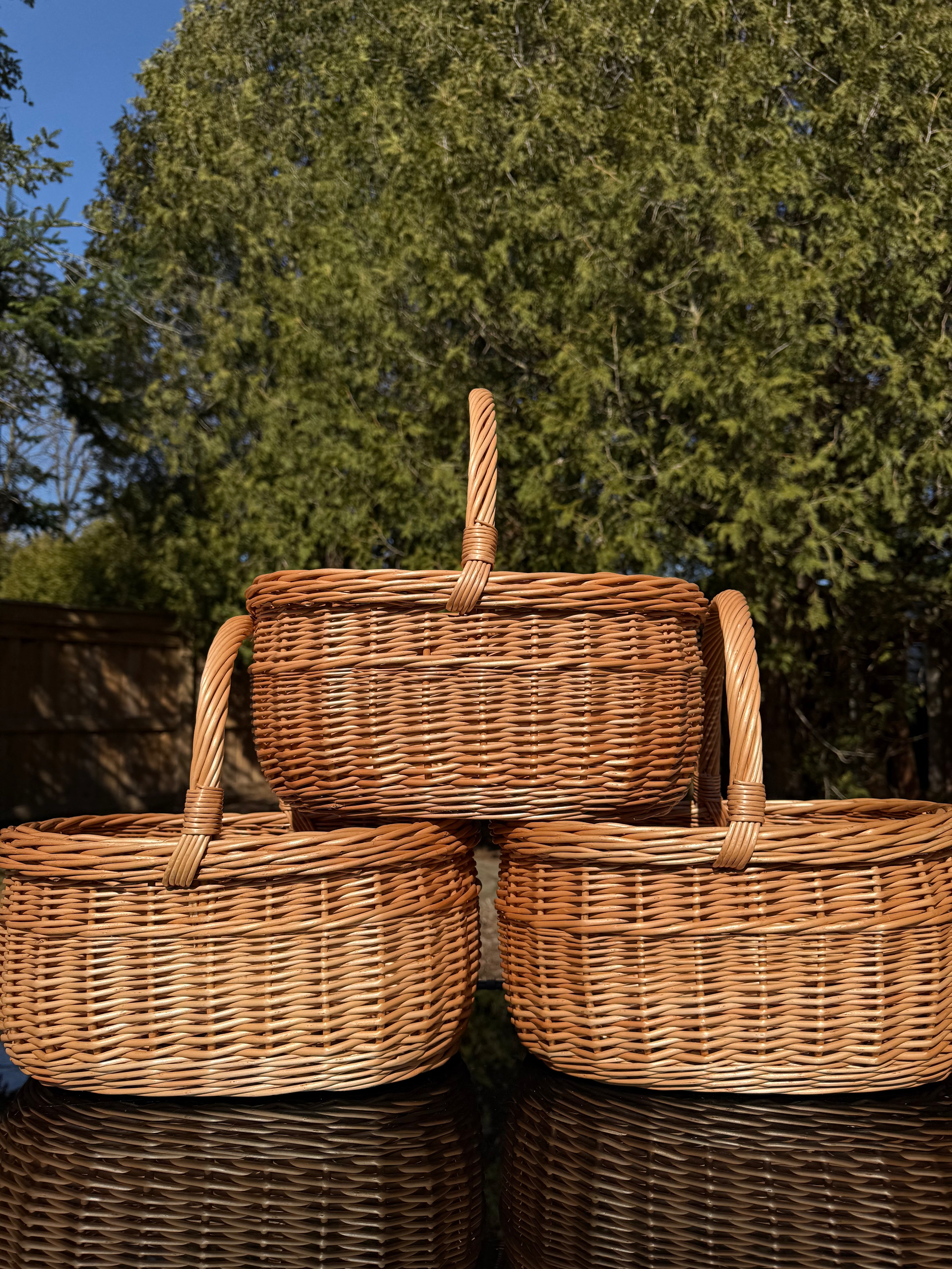 Handwoven Oval Willow Baskets