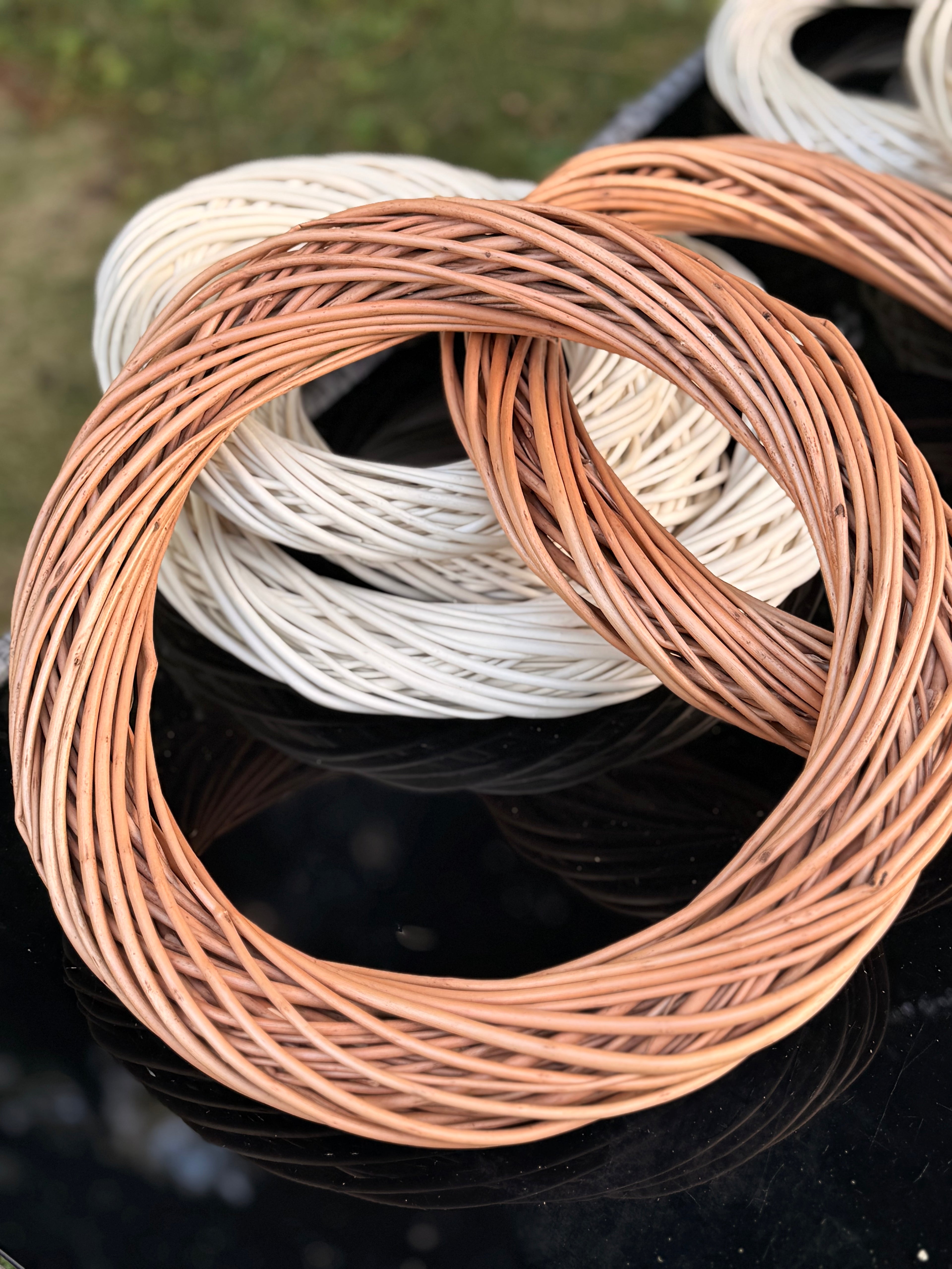 Handwoven Willow Wreath Base: Natural Wicker DIY Craft Rings