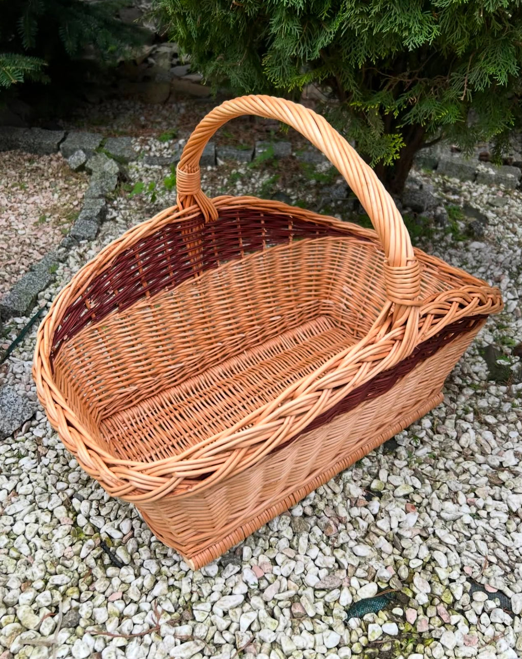 Handmade Willow Fireplace Basket: Rustic Log Holder, Farmhouse Decor