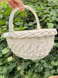 Handwoven Willow Basket: Rustic Braided Rim, Easter Decor