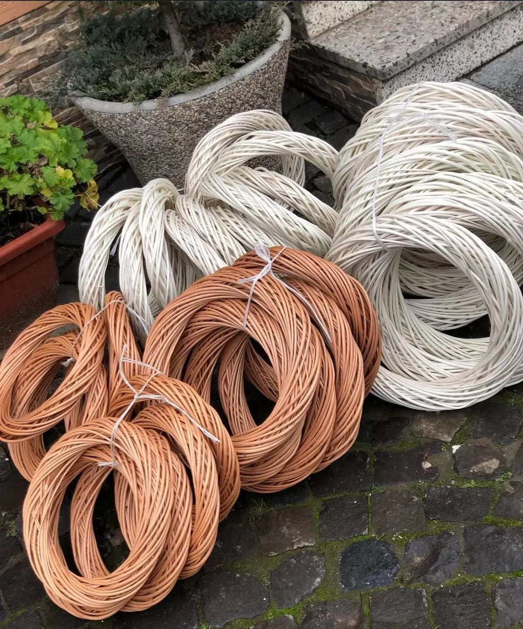 Handwoven Willow Wreath Base: Natural Wicker DIY Craft Rings