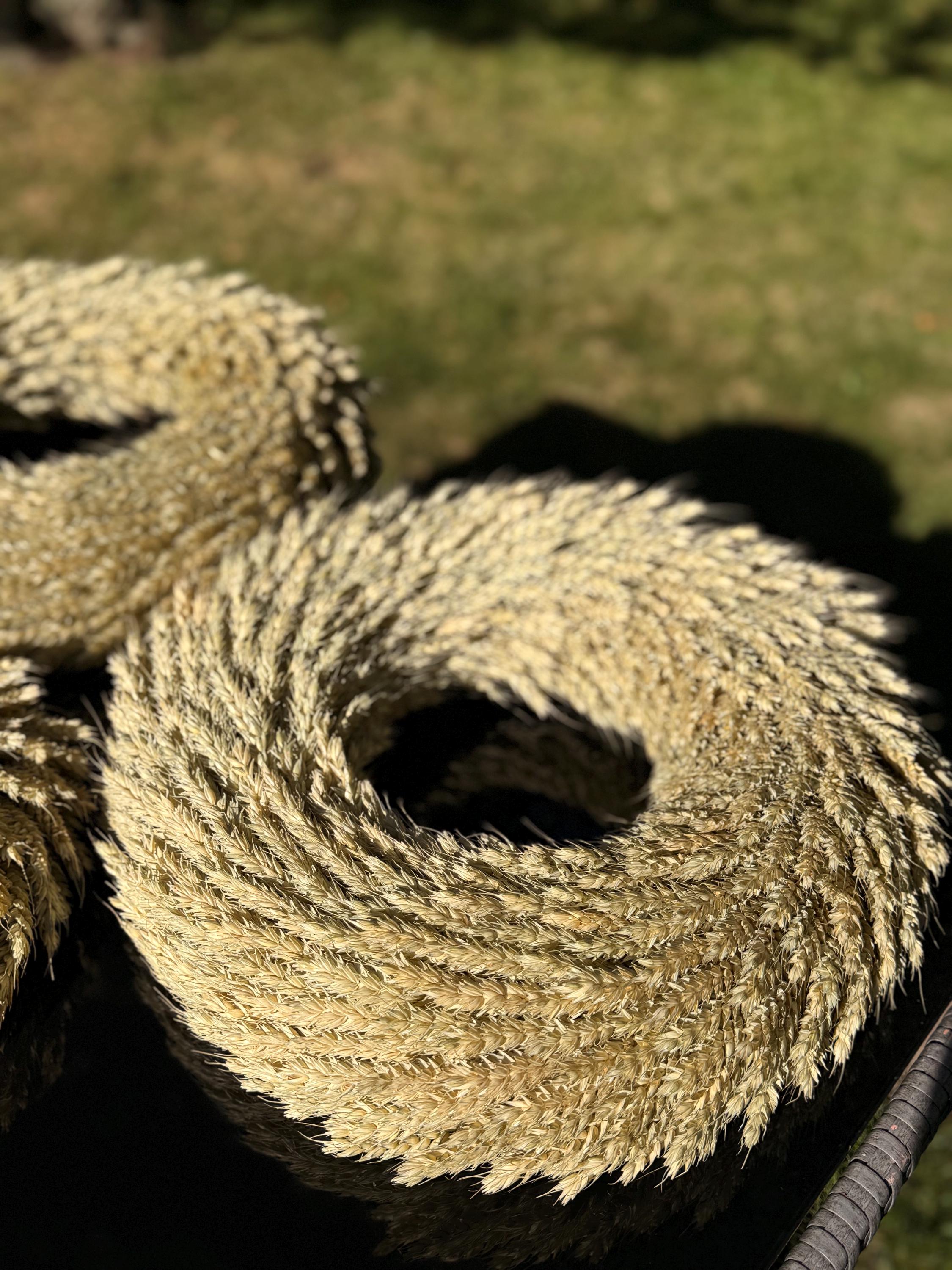 Handmade Natural Wheat Wreath: Rustic Farmhouse Door Decor