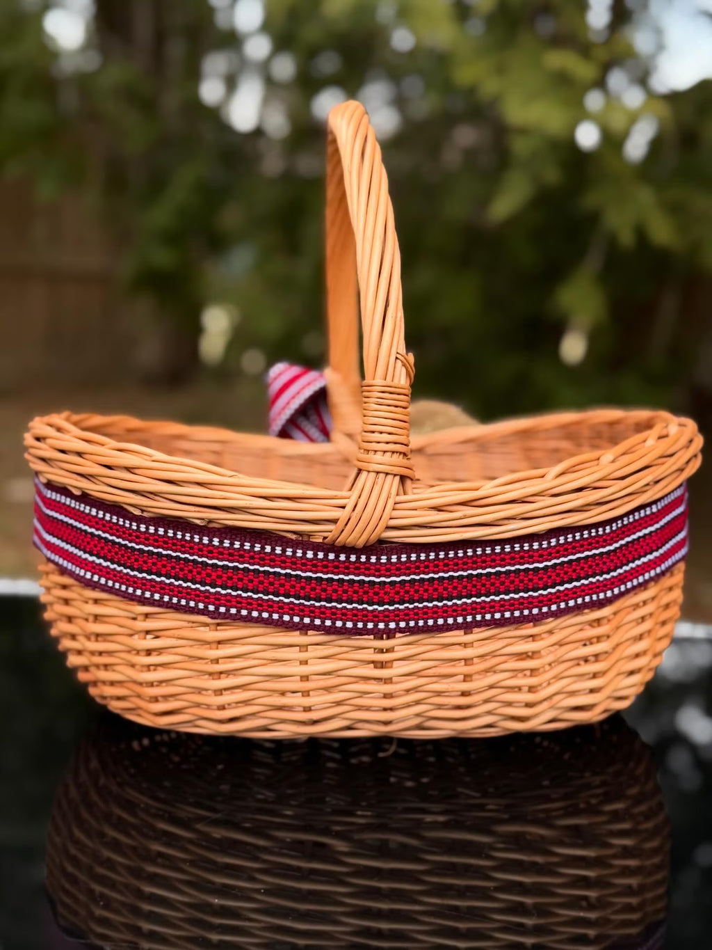 Handwoven Willow Basket – Ethno Style Ukrainian Decor, Rustic Farmhouse Easter Basket