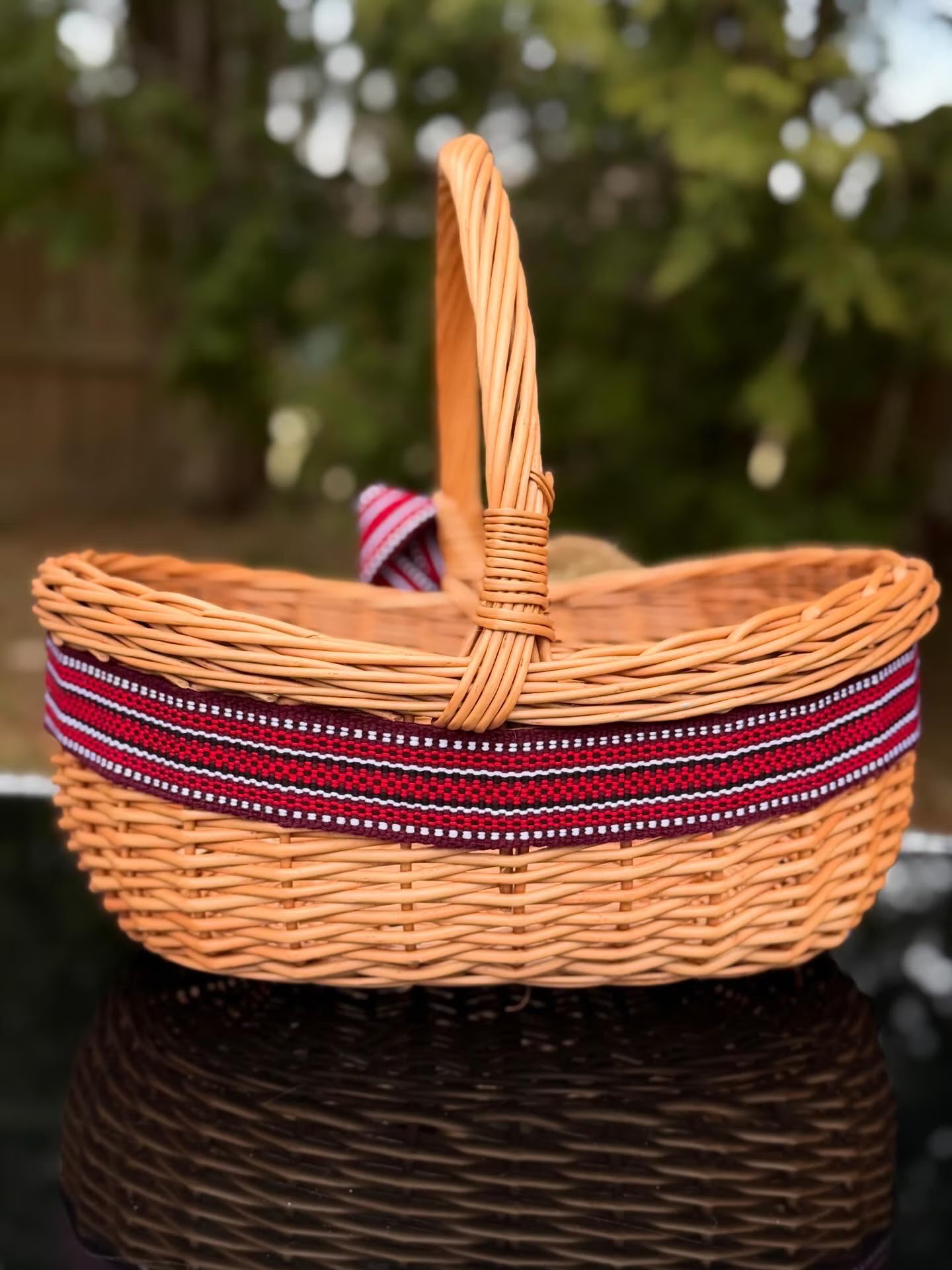 Handwoven Willow Basket – Ethno Style Ukrainian Decor, Rustic Farmhouse Easter Basket