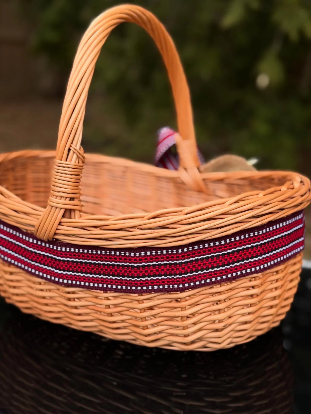 Handwoven Willow Basket – Ethno Style Ukrainian Decor, Rustic Farmhouse Easter Basket
