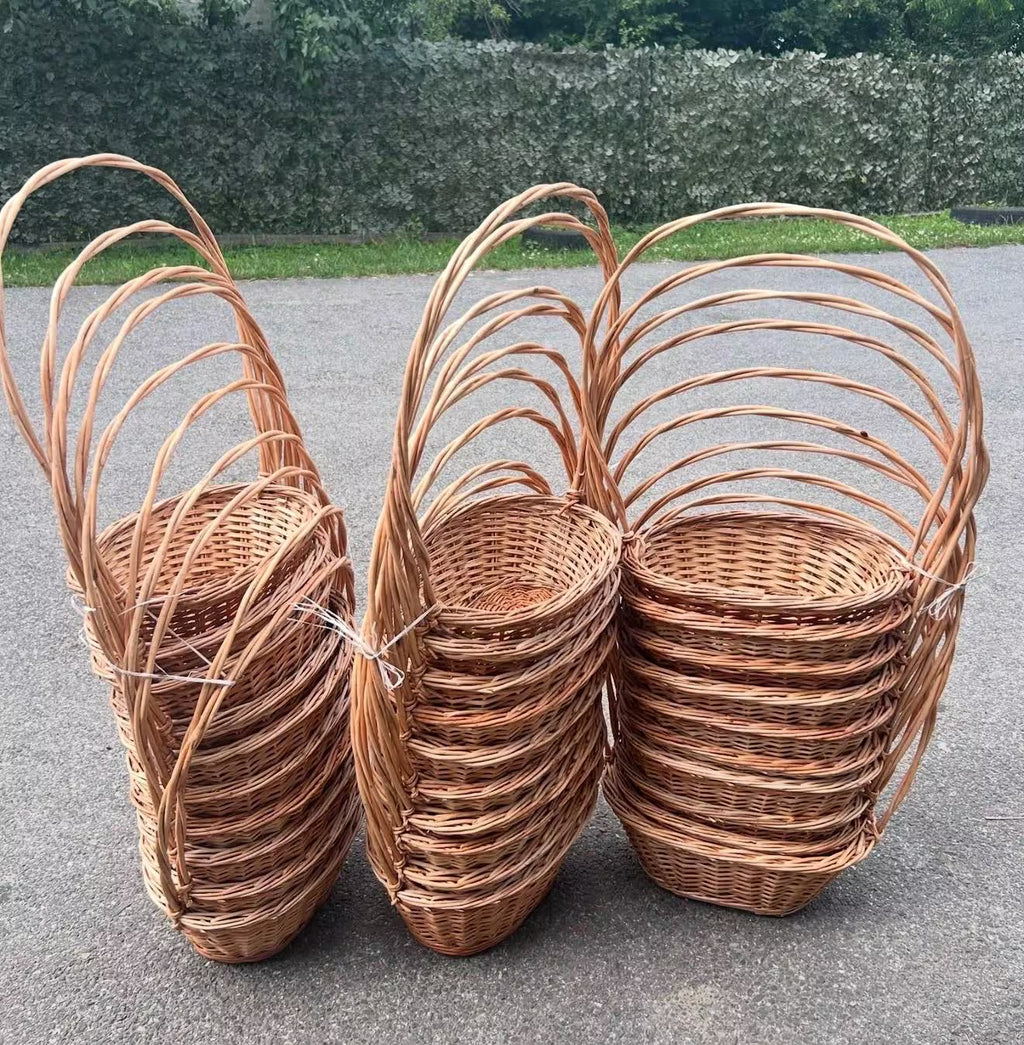 Set of 10 Willow Flower Arrangement Baskets | Large Wicker Floral Display Baskets | Florist Baskets for Flower Shops & Events