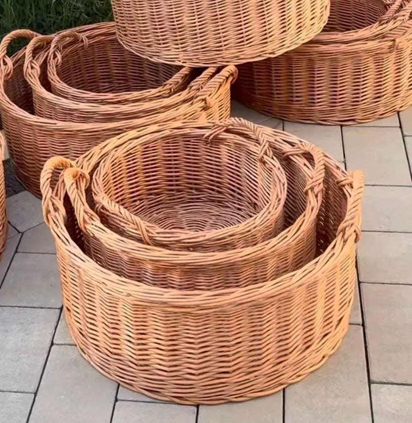 Large Willow Florist Baskets Set – Handwoven Floral Arrangement Baskets for Flowers, Wedding Decor, Farmhouse Display