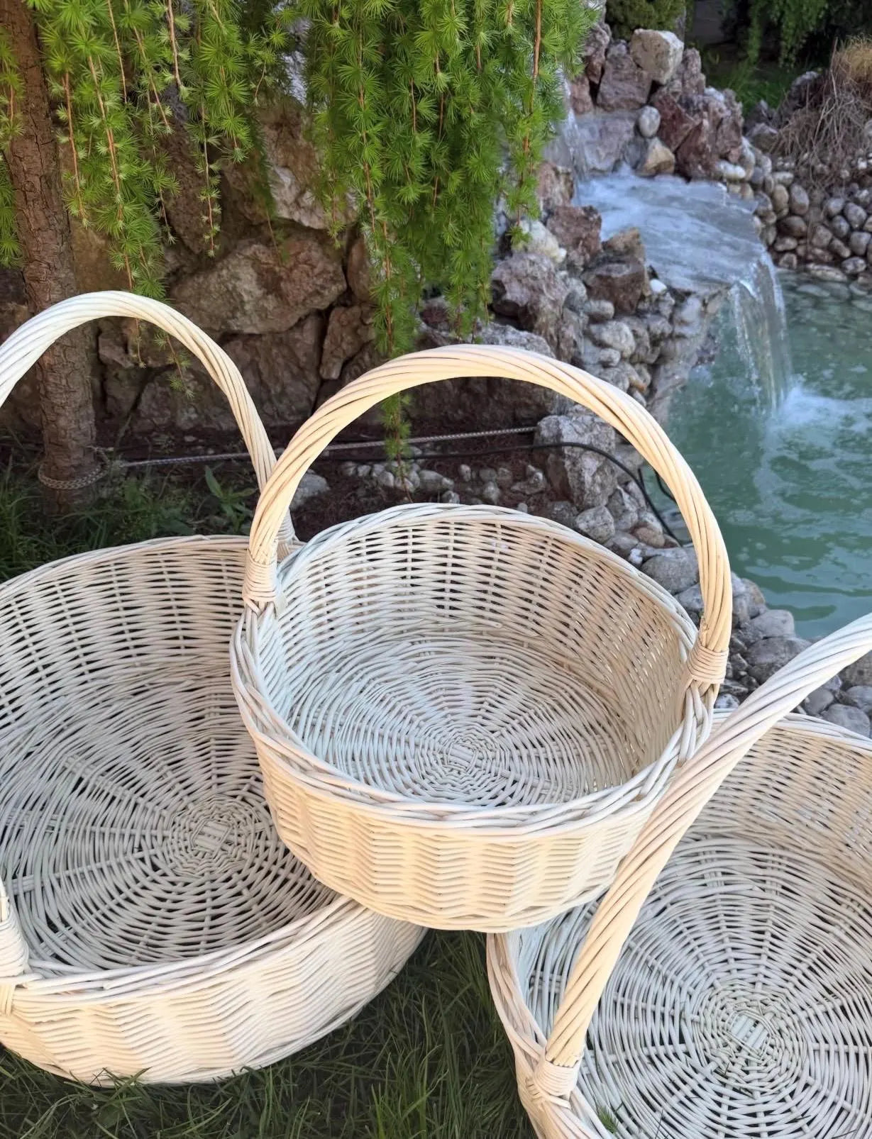 Large Willow Florist Baskets Set – Handwoven Floral Arrangement Baskets for Flowers, Wedding Decor, Farmhouse Display
