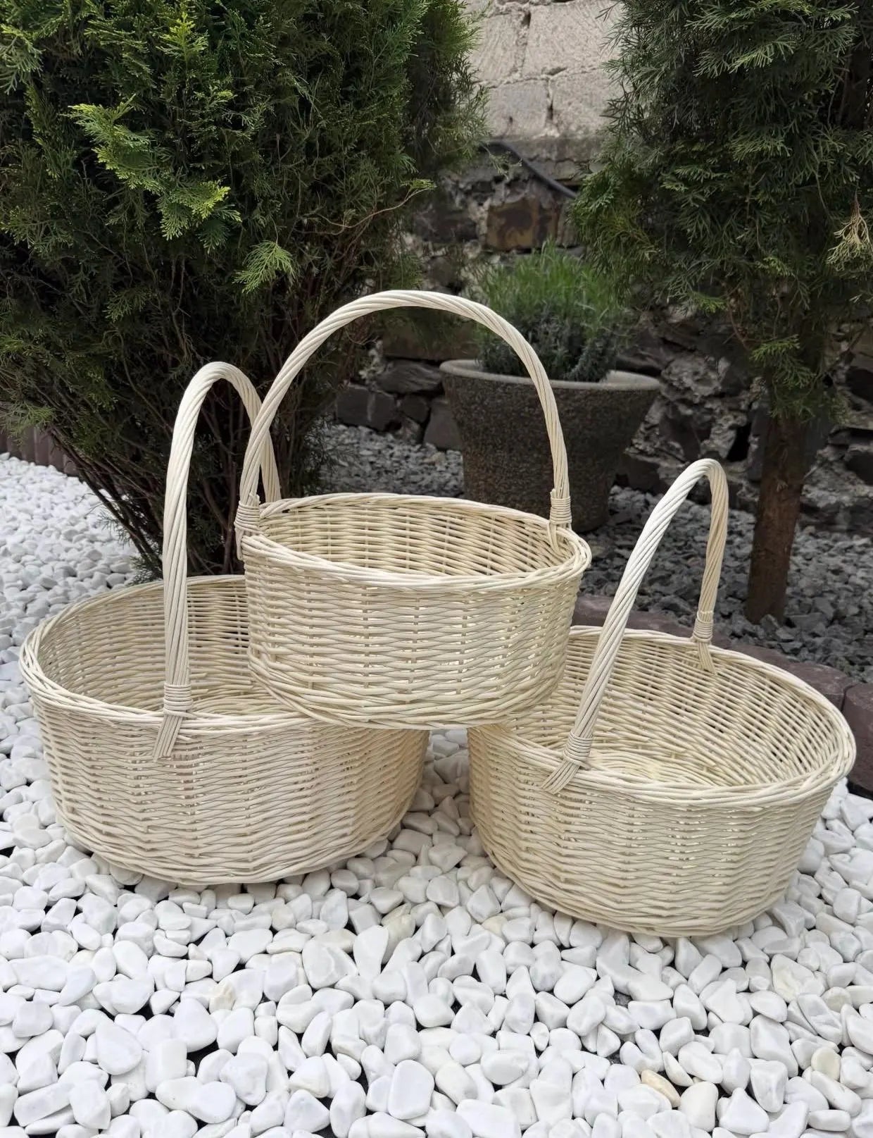 Large Willow Florist Baskets Set – Handwoven Floral Arrangement Baskets for Flowers, Wedding Decor, Farmhouse Display