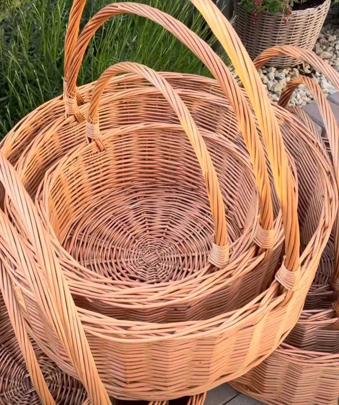 Large Willow Florist Baskets Set – Handwoven Floral Arrangement Baskets for Flowers, Wedding Decor, Farmhouse Display