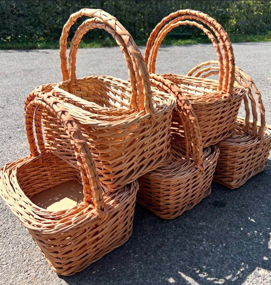 Set of 3 Rectangular Willow Florist Baskets | Wicker Flower Arrangement Baskets | Food Floristry Display Baskets with Hardboard Base
